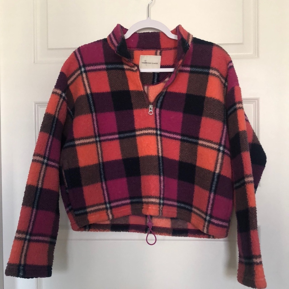 Plaid Cropped Sweater